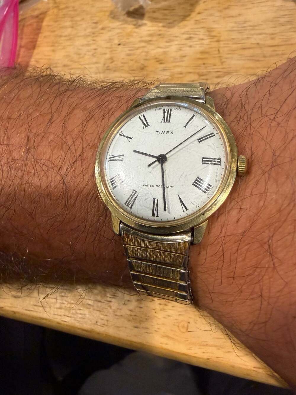 Timex Marlin 26160 Mechanical Watch White Roman Numeral Dial